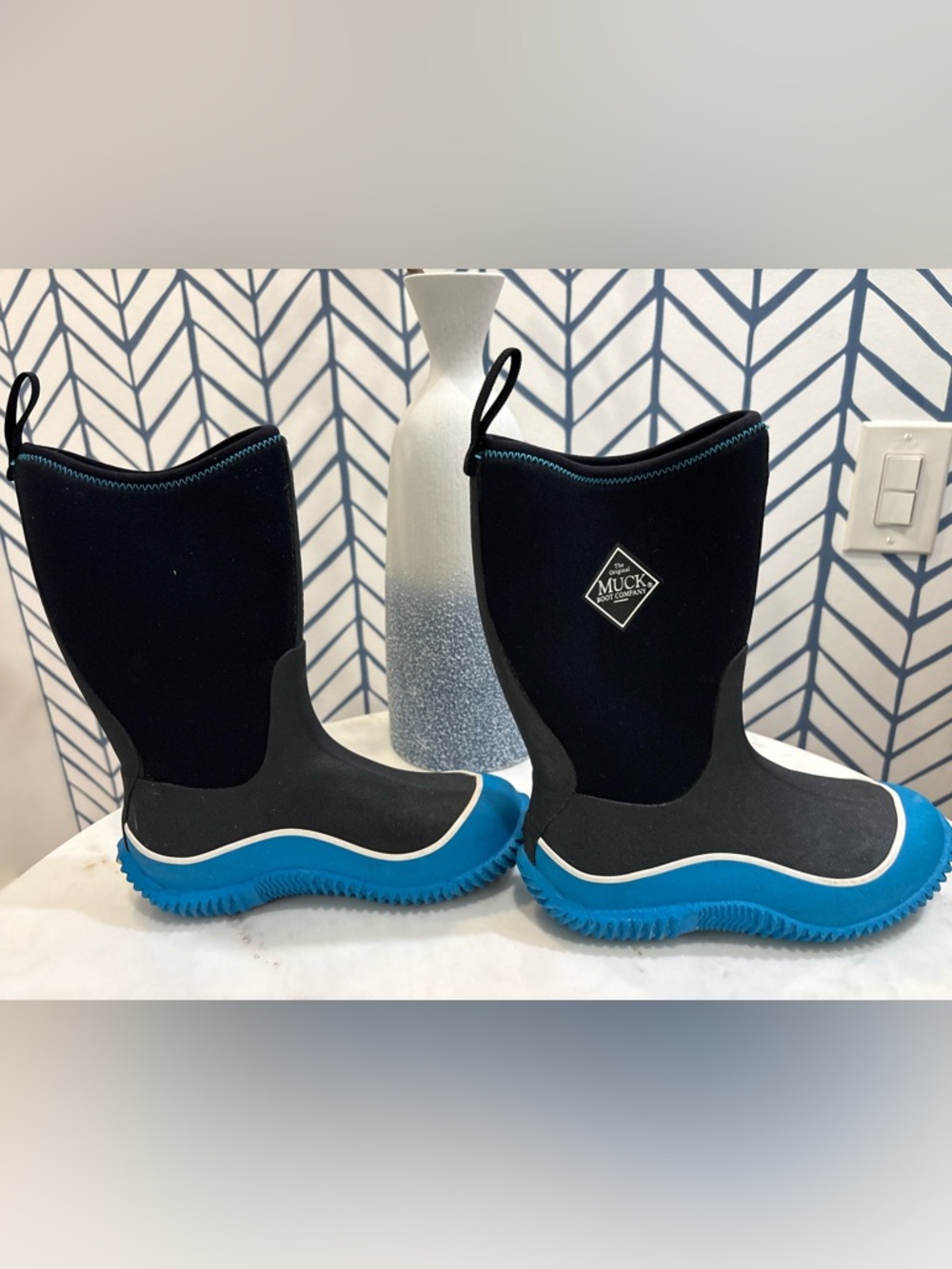 Muck Boots Kids' Black & Blue Waterproof Rain or Snow Boot